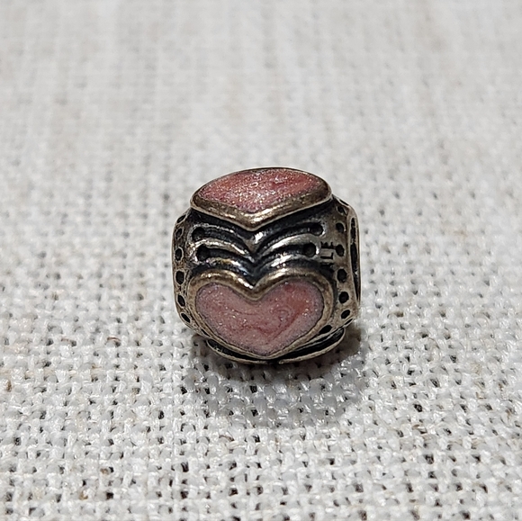 Two Pandora sterling silver charms - angel and rose hearts - Picture 2 of 10